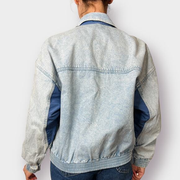 80s Levi’s Denim Bomber Jacket Size XL - Picture 7 of 10